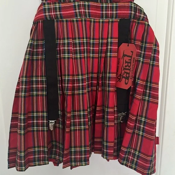 NWT Tripp NYC Red Plaid Mini Dress Sz M - Picture 4 of 10